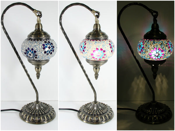 Hanging Swan Turkish Mosaic Table Lamp - ASL2