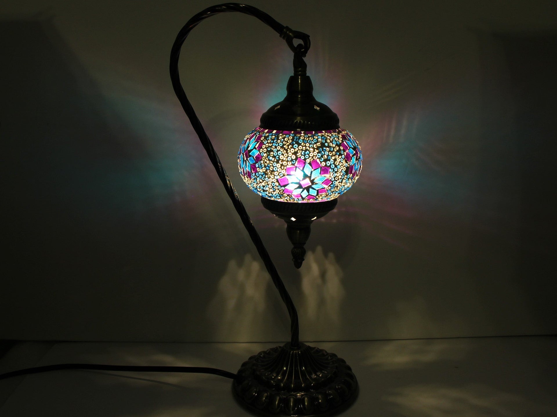 Hanging Swan Turkish Mosaic Table Lamp - ASL2