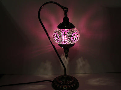 Hanging Swan Turkish Mosaic Table Lamp - ASL3