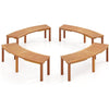 Set of 4 - Outdoor Curved Backless Garden Bench - Around Tree Table or Fire Pit