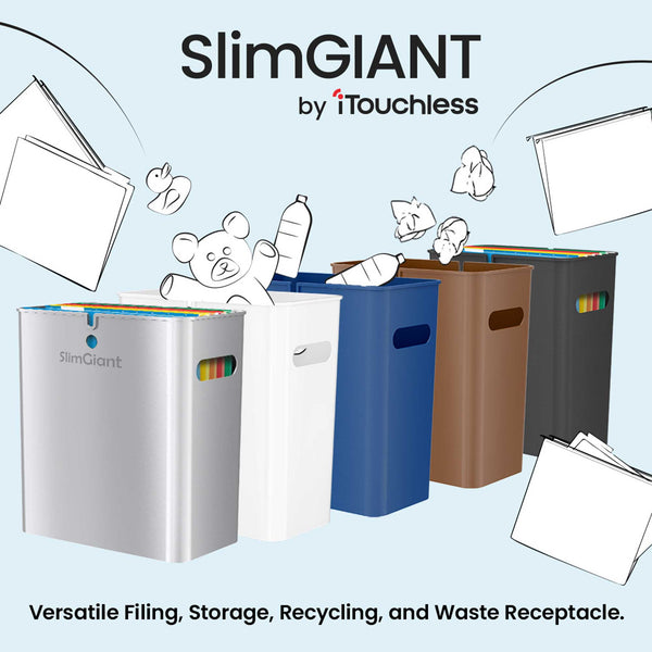 4.2 Gallon / 16 Liter SlimGiant Blue Wastebasket