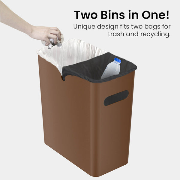 4.2 Gallon / 16 Liter SlimGiant Toffee Brown Wastebasket (2-Pack)