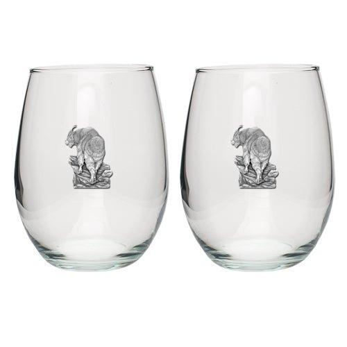 Mountain Goat Stemless Goblets (Set of 2)