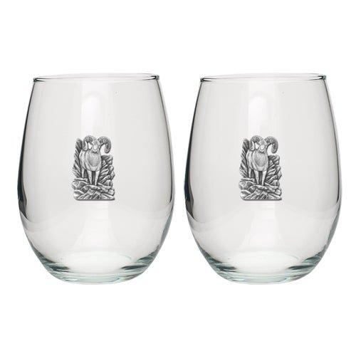 Bighorn Sheep Stemless Goblets (Set of 2)