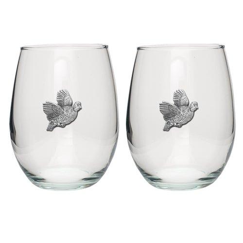 Bobwhite Quail Stemless Goblets (Set of 2)