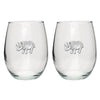 Rhino Stemless Goblets (Set of 2)