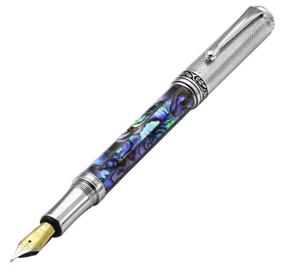 Maestro® Paua Abalone Sea Shell Fountain Pen (Medium Nib) - Chrome Plated