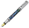 Maestro® Paua Abalone Sea Shell Fountain Pen (Fine Nib) - Chrome Plated