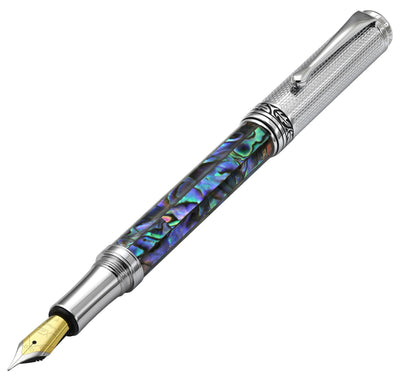 Maestro® Paua Abalone Sea Shell Fountain Pen (Fine Nib) - Chrome Plated