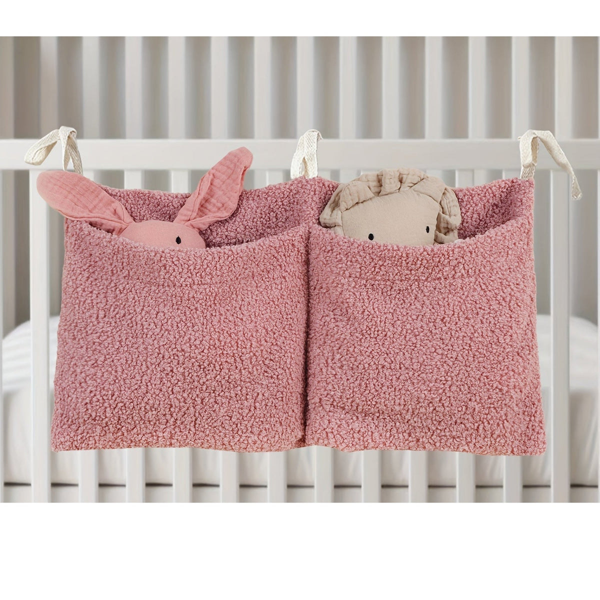 Teddy Fleece Double Pocket Bedside Hanging Storage- PLUSHIE FRIENDZ