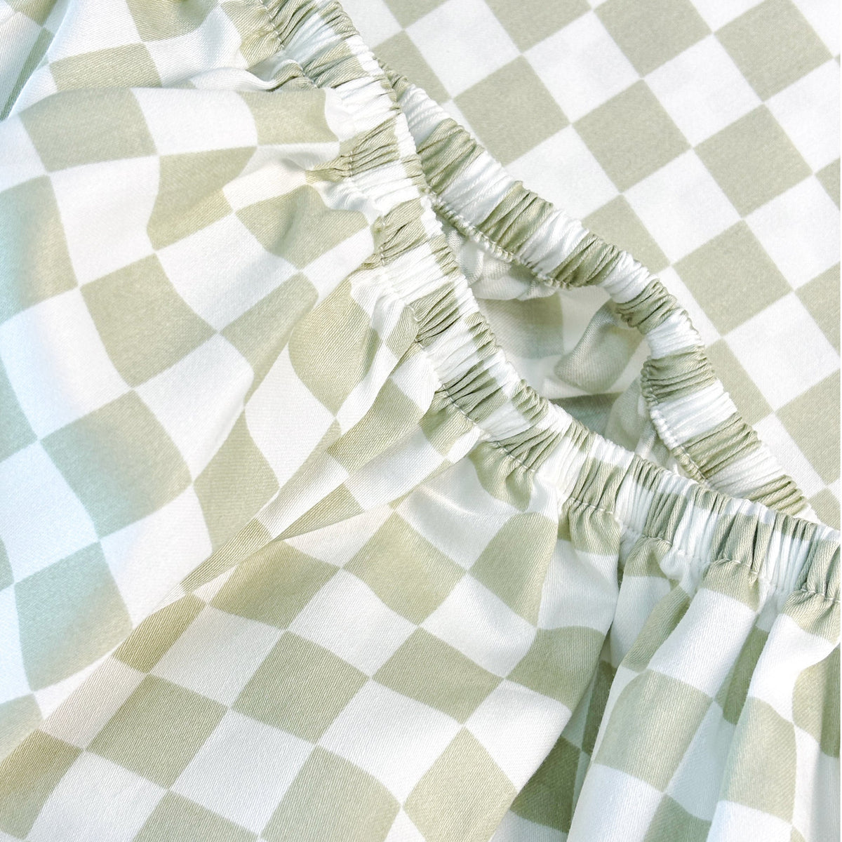 Fitted Sheet- Sage Checker