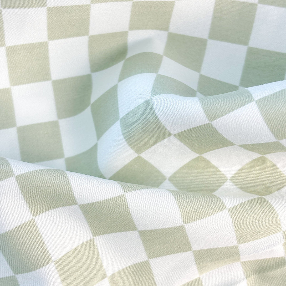 Fitted Sheet- Sage Checker