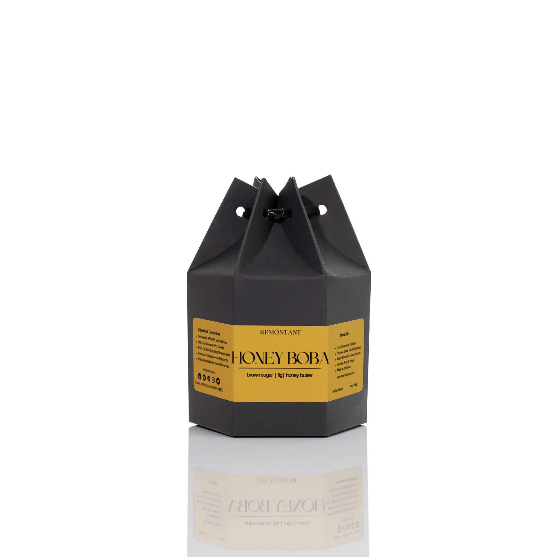 Honey Boba Candle  | Brown Sugar ~Figs ~ Honey Butter | Wood Wick Candle.