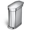 Stainless Steel 12-Gallon Narrow Kitchen Trash Can with Easy Step-on Lid