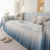 French Chic Style Ruffle Rose Cover Throw for Sofas, Decorative Sectional Covers - Blue / 180x130cm (70" x 51")