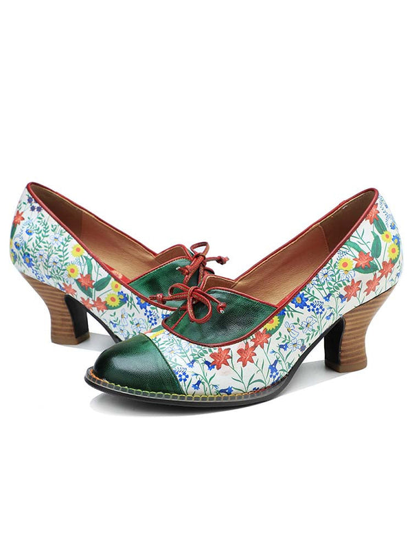 Vintage Hand-embossed Leather Shoes