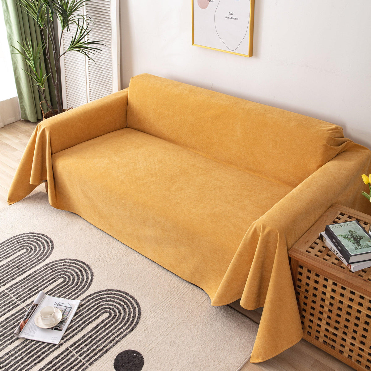 Waterproof Scratch-Resistant Furniture Covers for Pets, Non-Slip Couch Cover Throw