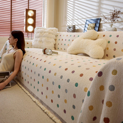 Decorative Plush Textured Woven Sofa Cover Throw, Cozy Soft Couch Protector Blanket