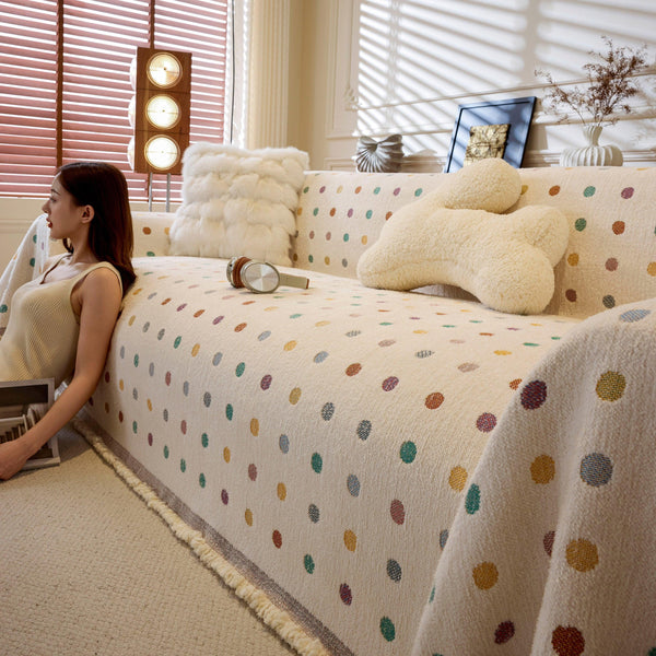Decorative Plush Textured Woven Sofa Cover Throw, Cozy Soft Couch Protector Blanket