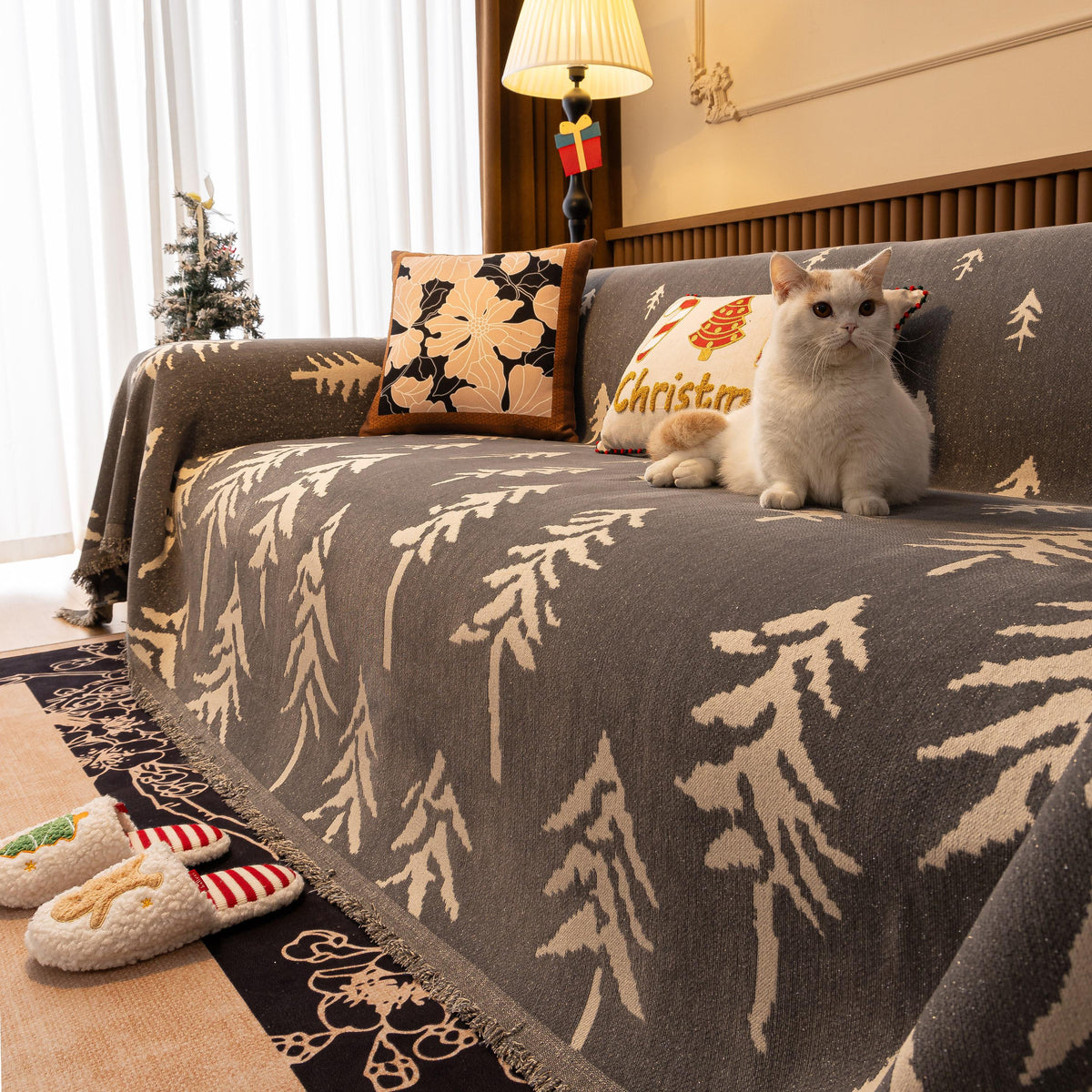 Modern Couch Covers for Couches Large Decorative Throw Blanket with Tassels for Couch