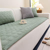 Geometric Quilted Corduroy Couch Topper, Non-Slip Padded Sofa Protector Cover for Pets - Green / 70x70cm (28" x 28")