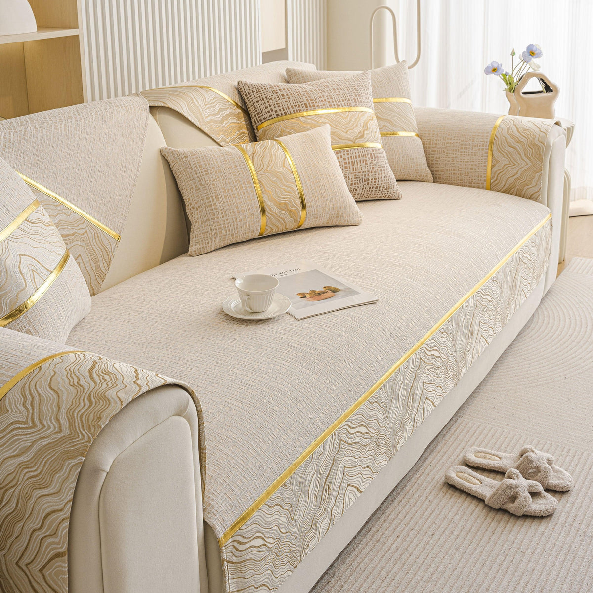 Modern Non-Slip Couch Slipcover, Soft, Durable & Washable Furniture Protector