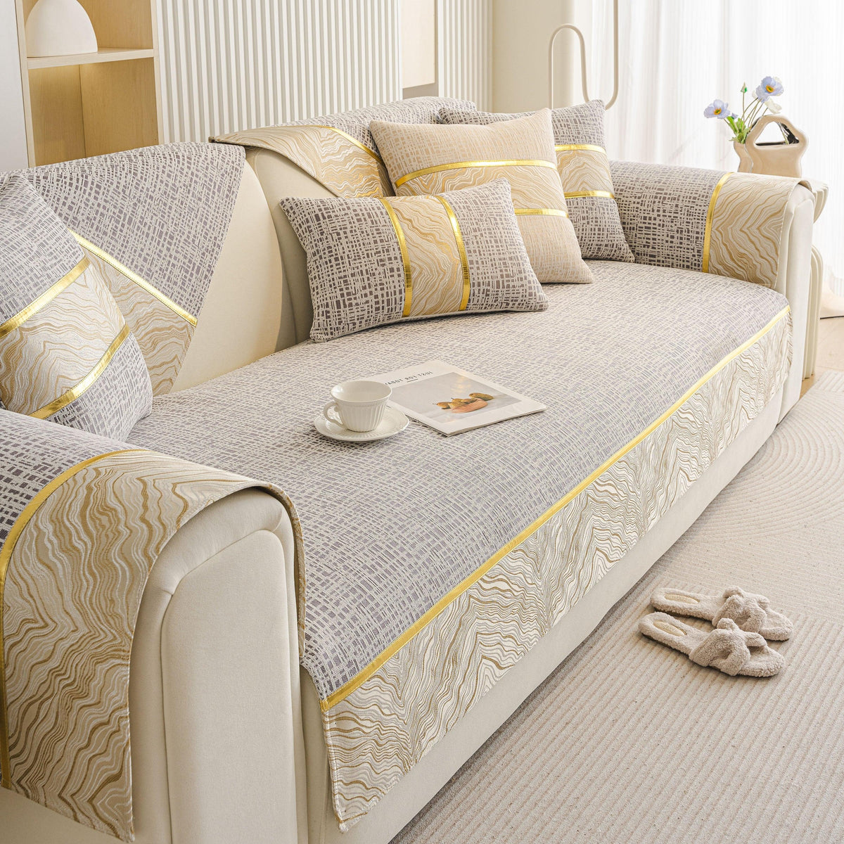 Modern Non-Slip Couch Slipcover, Soft, Durable & Washable Furniture Protector