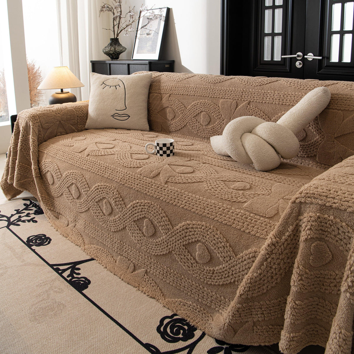 Soft Plush Fleece Throw Blanket for Couch Solid Cute Warm Couch Cover Blanket for Winter