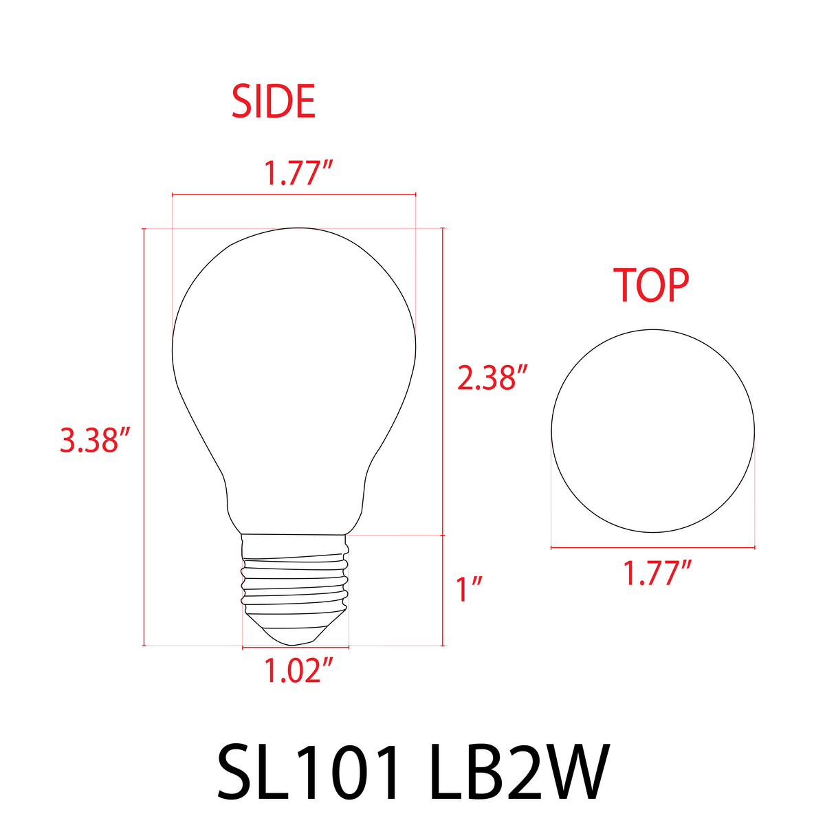 SL101 Replacement Light Bulbs 2W LED S14 E26 12V Low Voltage Edison Style for Bistro String Lights