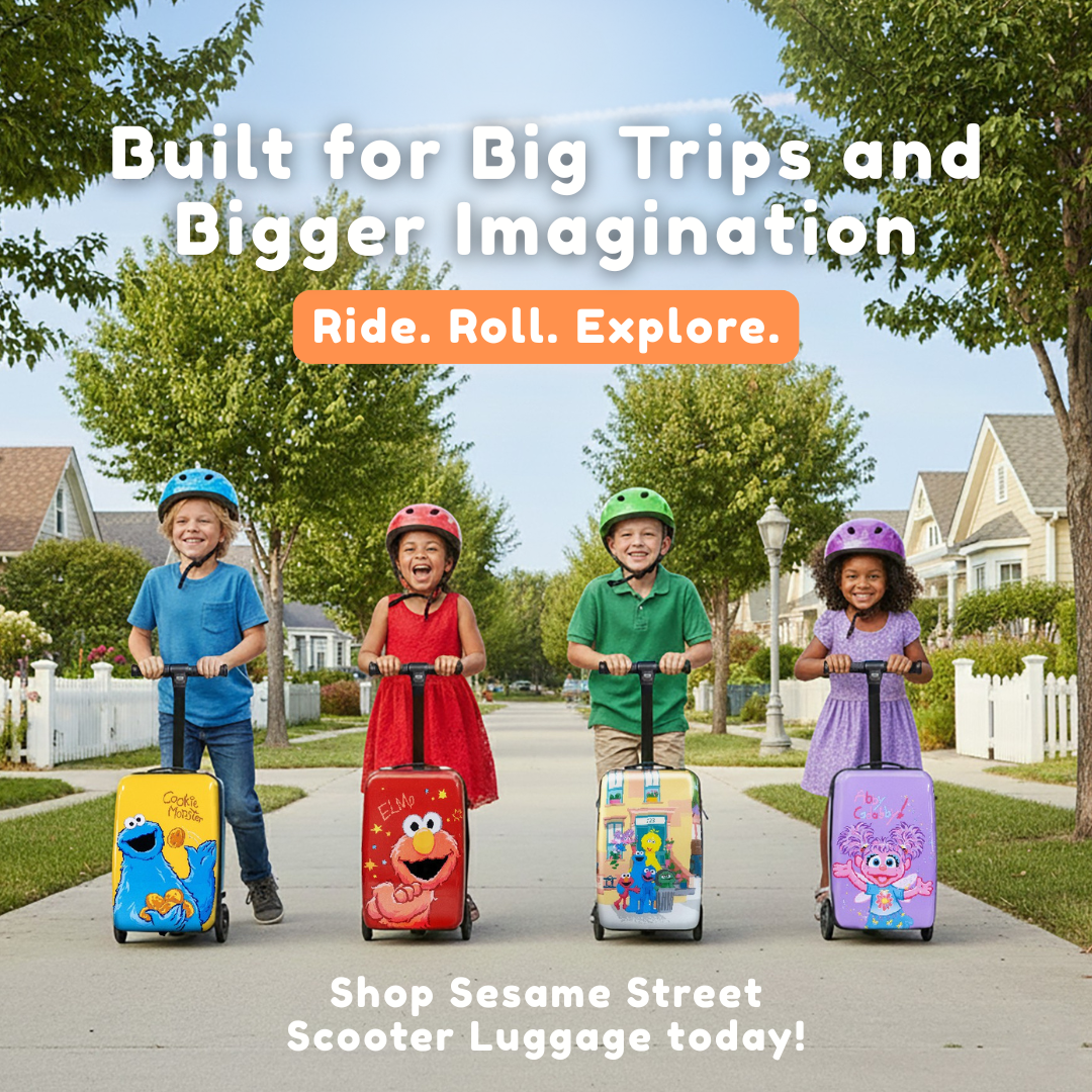 Sesame Street Gang 4-in-1 Detachable Scooter Luggage
