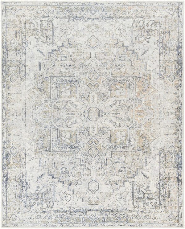 Decorative rug with intricate pattern on a light background
