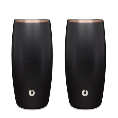 Stainless Steel Beer Glass Set, Set of 2 - Black