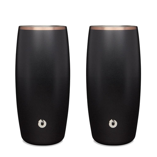 Stainless Steel Beer Glass Set, Set of 2 - Black