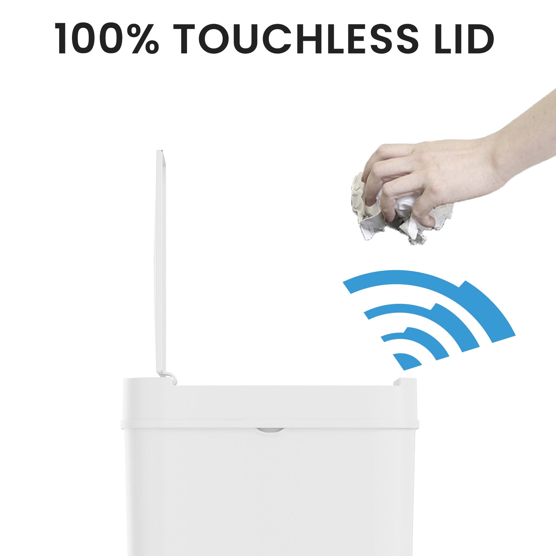 3 Gallon / 10 Liter Plastic Sensor Trash Can (White)