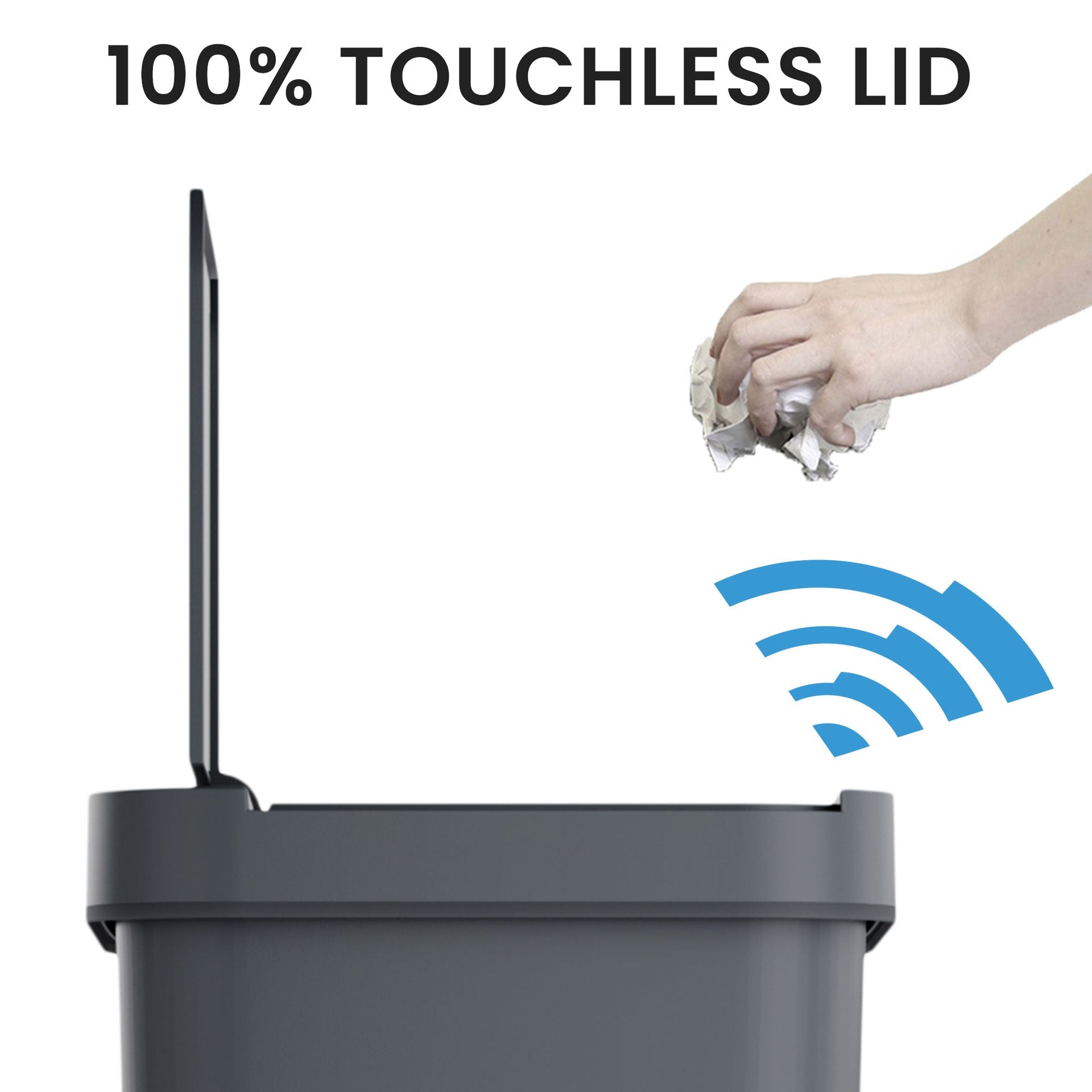 13.2 Gallon / 50 Liter Prime Plastic Sensor Trash Can (Gray)