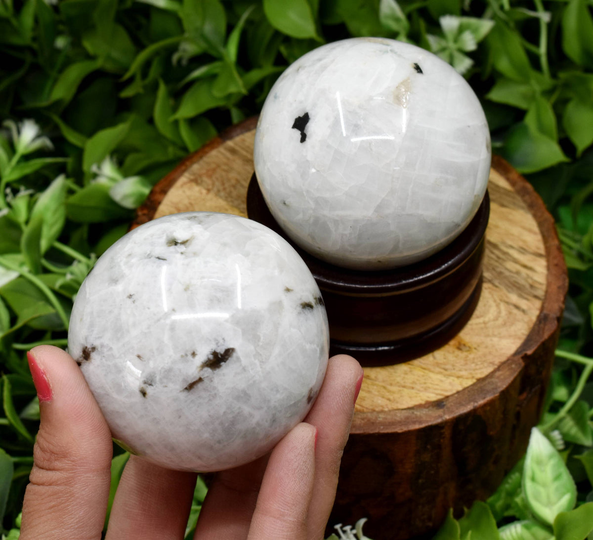 1Pc Rainbow Moonstone Sphere Crystal Ball Healing Sphere