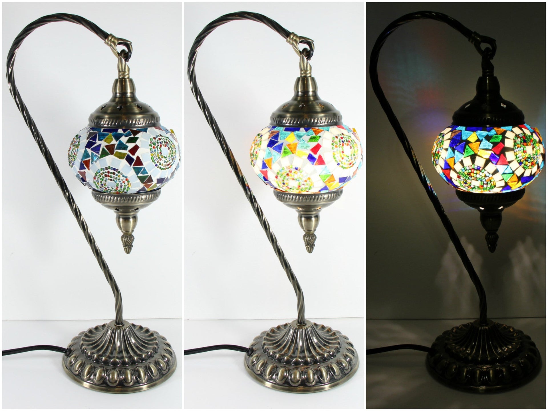 Hanging Swan Turkish Mosaic Table Lamp - ASL4