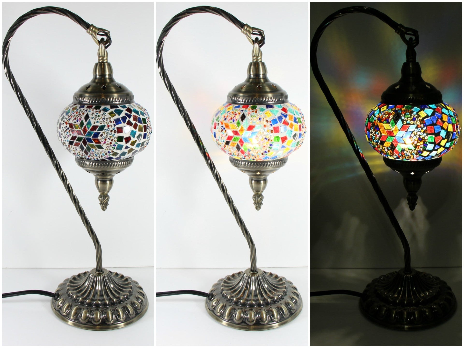 Hanging Swan Turkish Mosaic Table Lamp - ASL9
