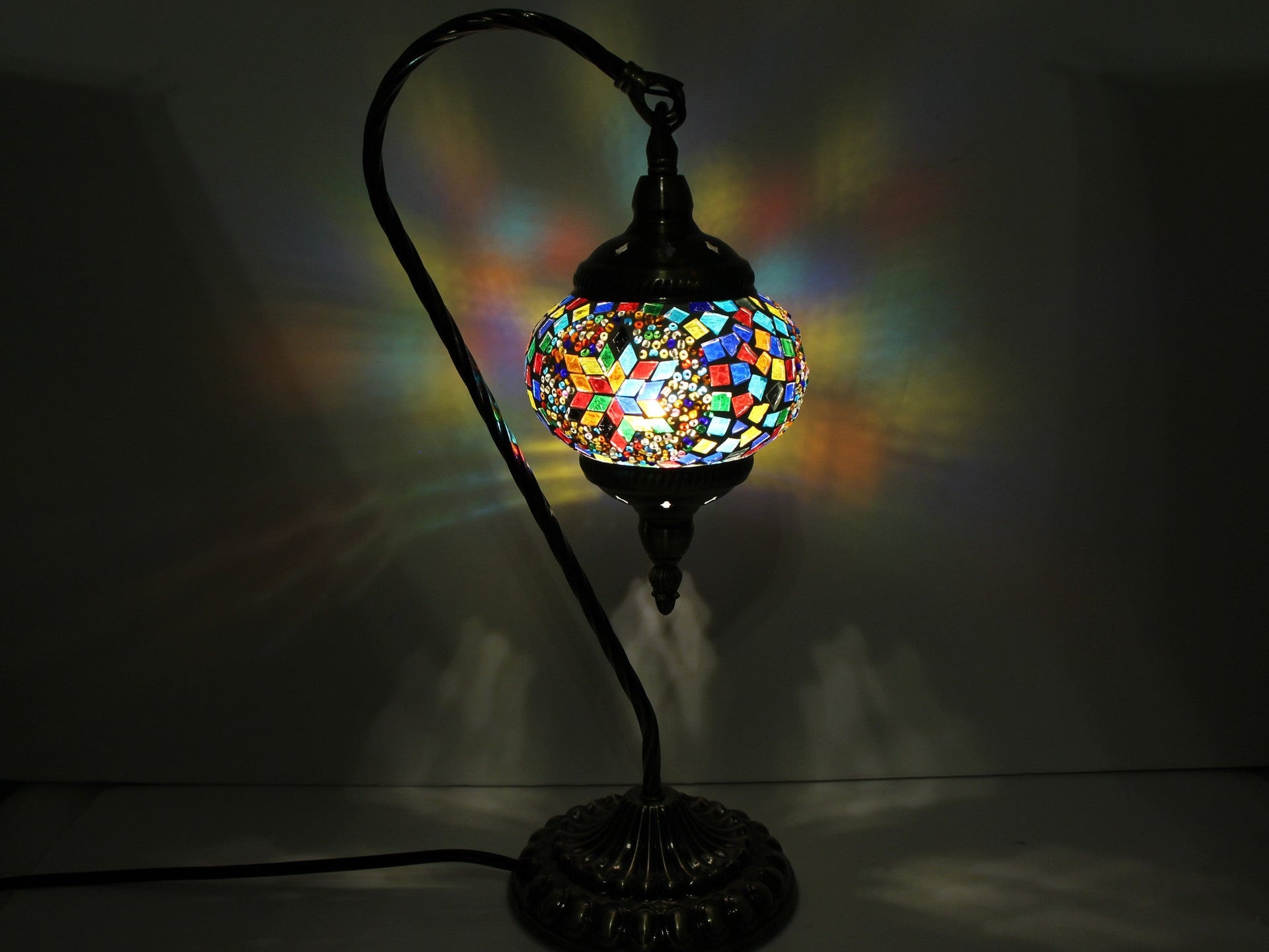 Hanging Swan Turkish Mosaic Table Lamp - ASL9