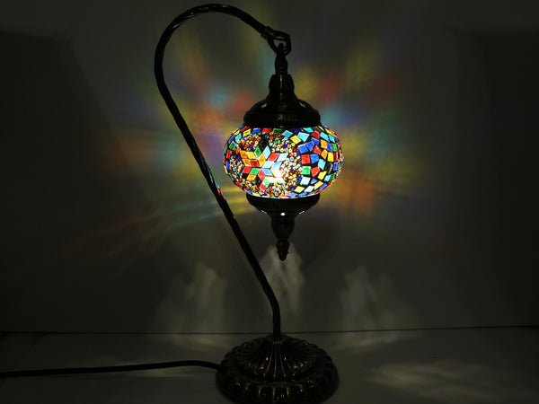 Hanging Swan Turkish Mosaic Table Lamp - ASL9
