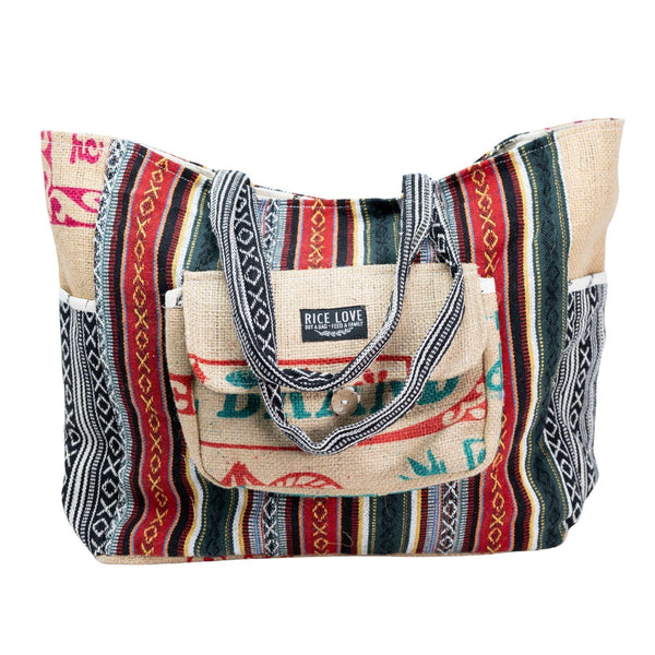 Recycled Travel Tote Delhi Rice Love