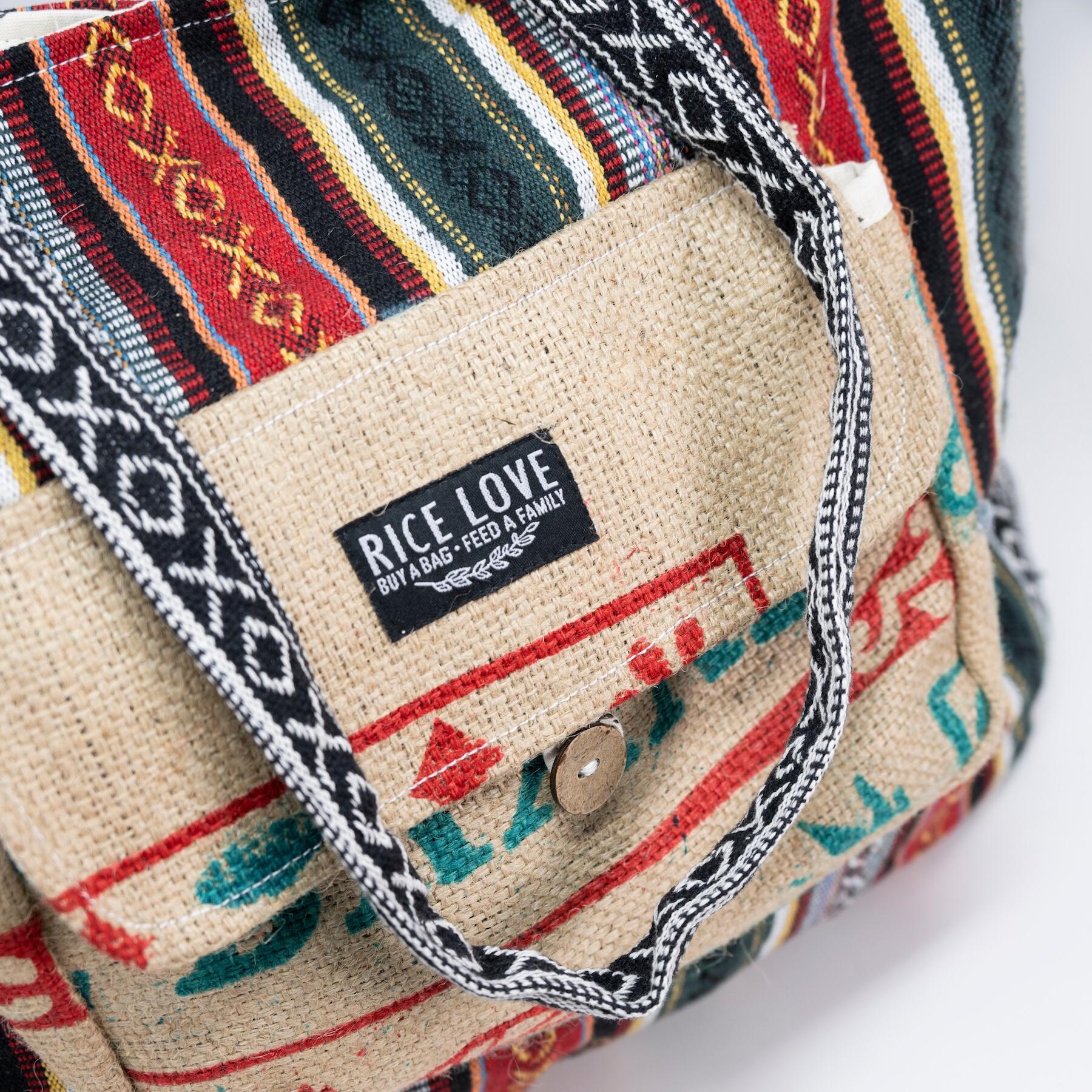 Recycled Travel Tote Delhi Rice Love
