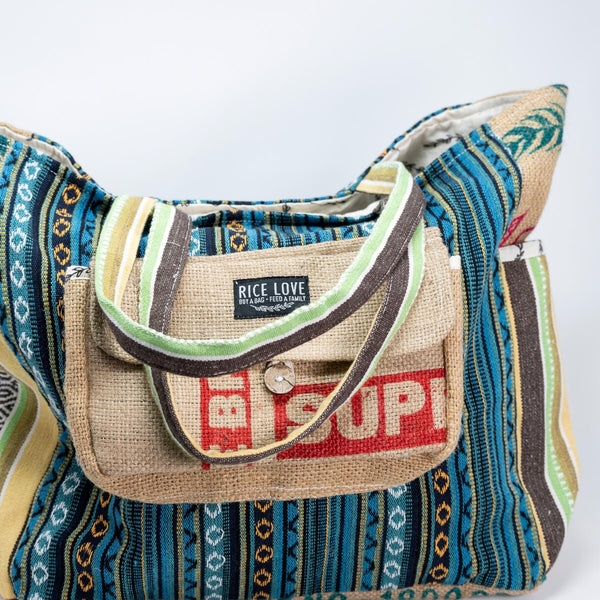 Recycled Travel Tote Goa Rice Love