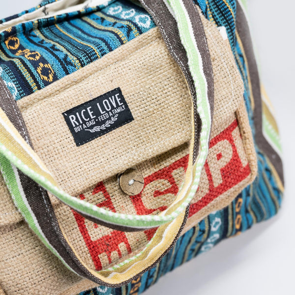 Recycled Travel Tote Goa Rice Love