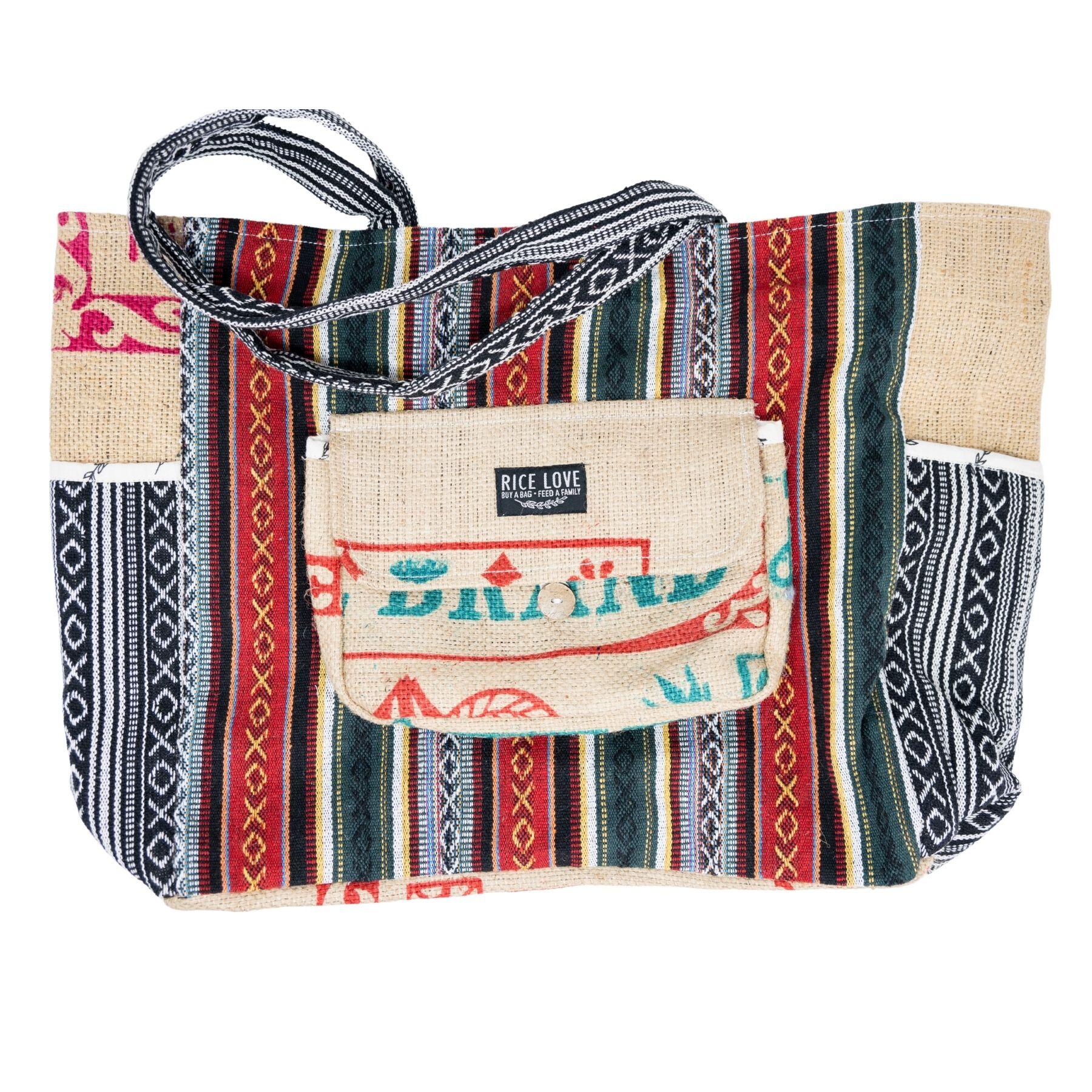 Recycled Travel Tote Delhi Rice Love