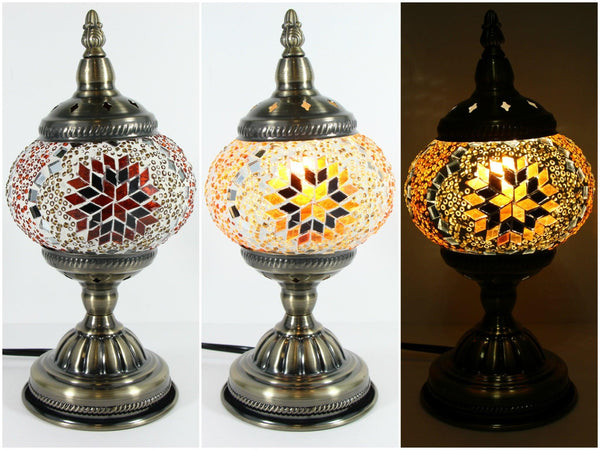 Turkish Mosaic Table Lamp with Bronze Finish - ACL8