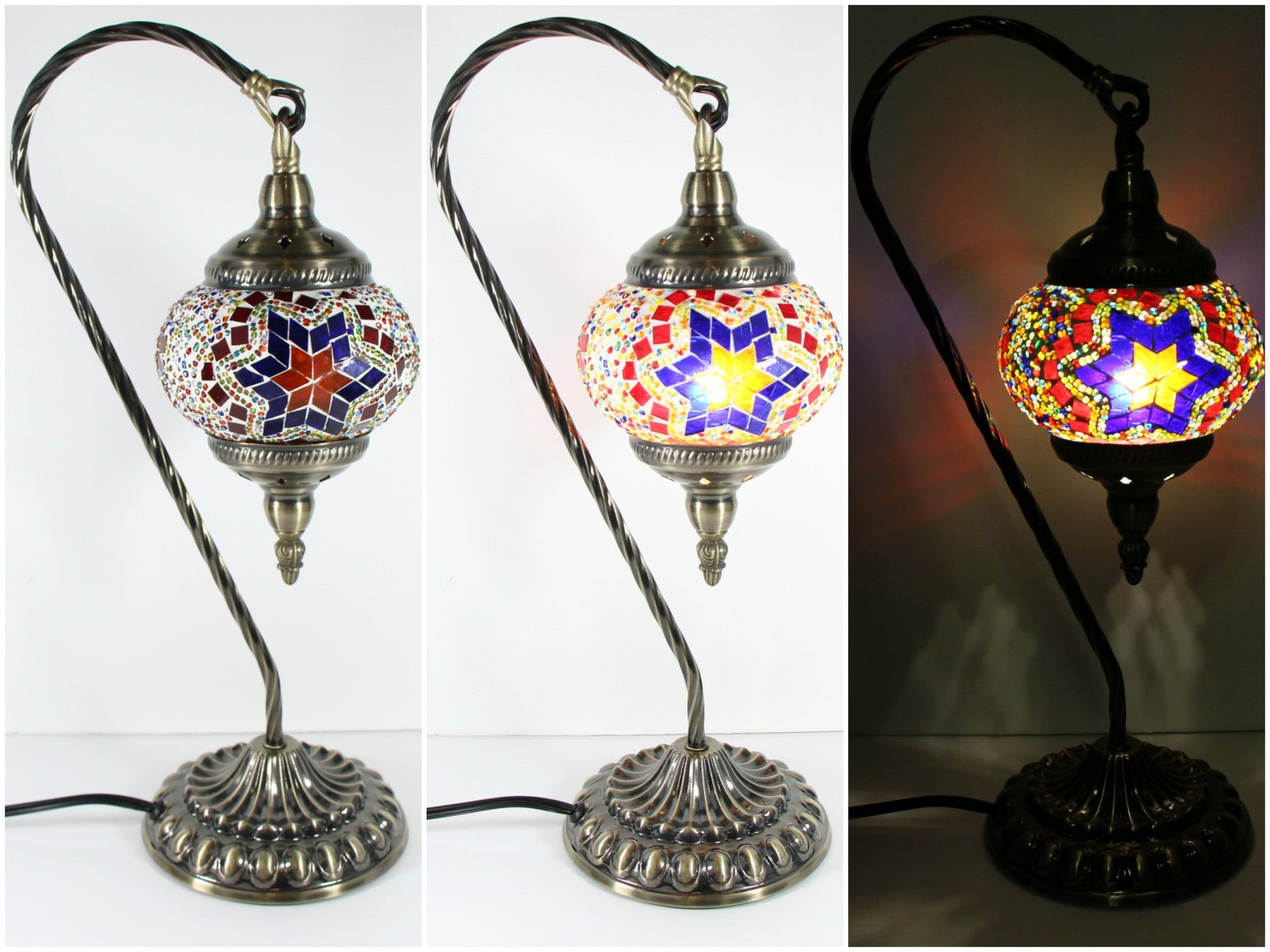 Hanging Swan Turkish Mosaic Table Lamp - ASL5