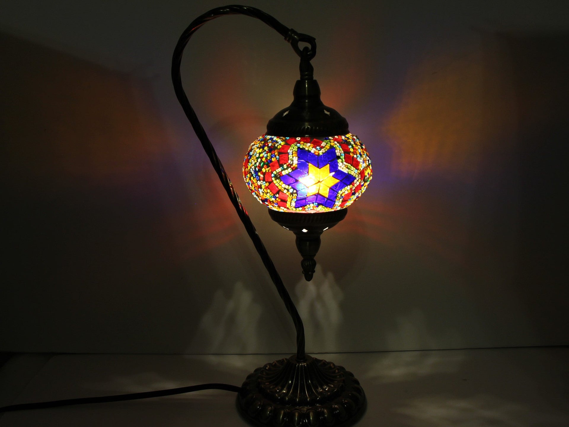 Hanging Swan Turkish Mosaic Table Lamp - ASL5