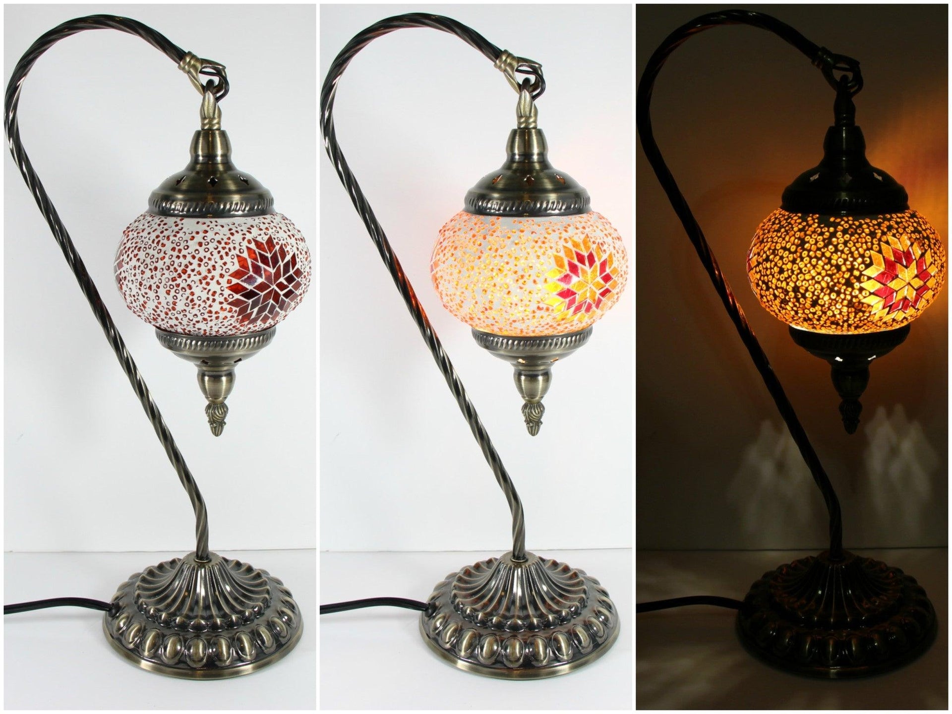 Hanging Swan Turkish Mosaic Table Lamp - ASL6