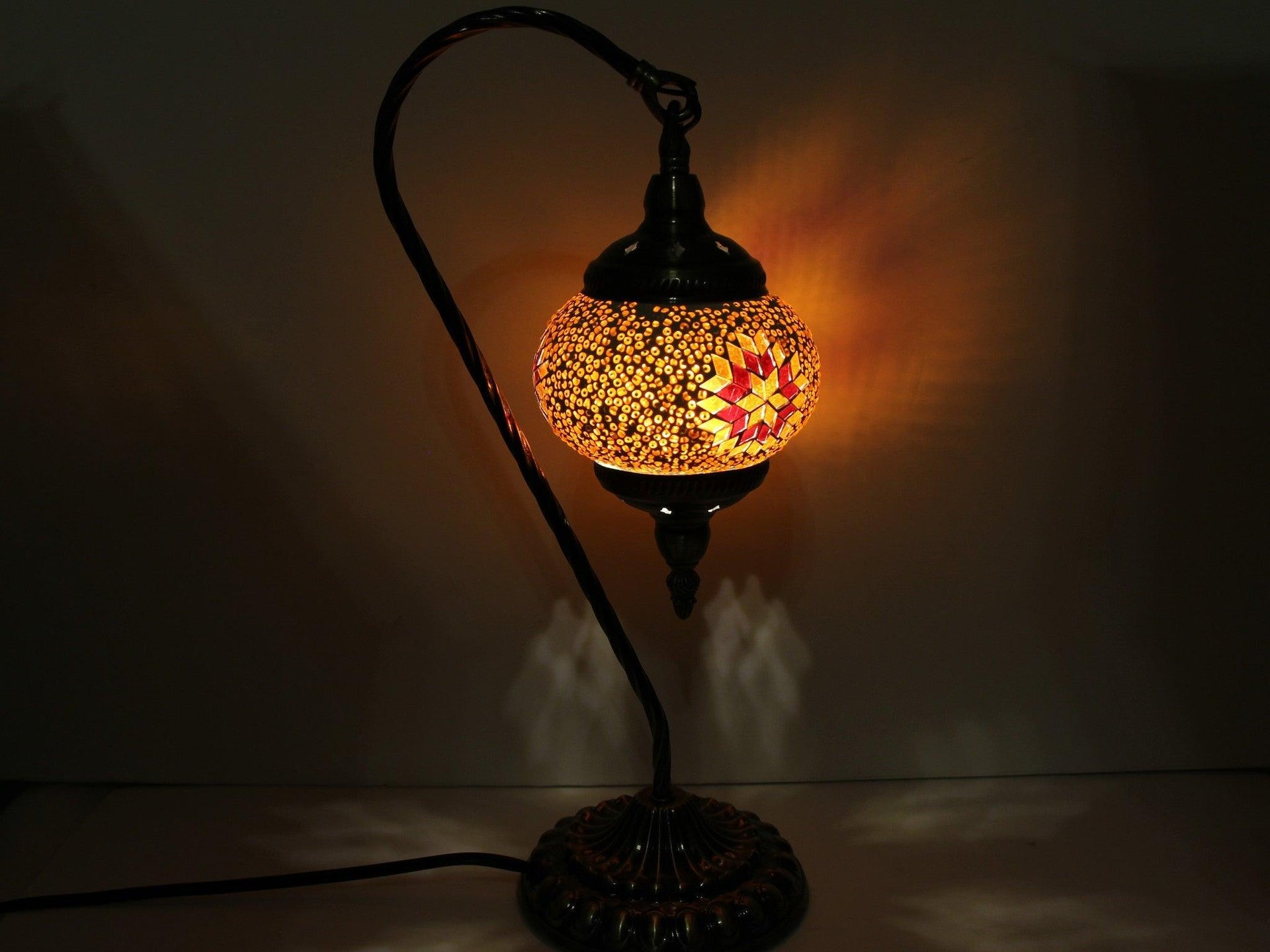 Hanging Swan Turkish Mosaic Table Lamp - ASL6